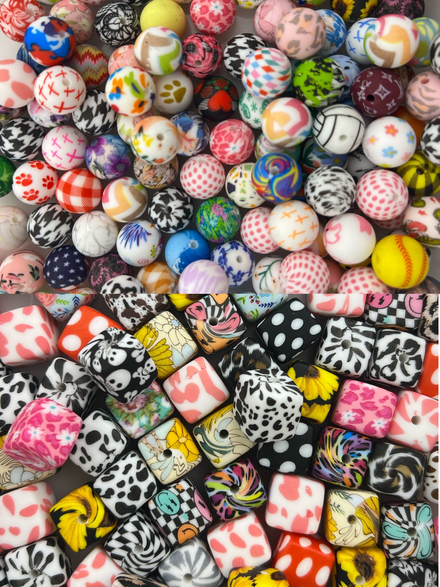 Silicone beads mixed