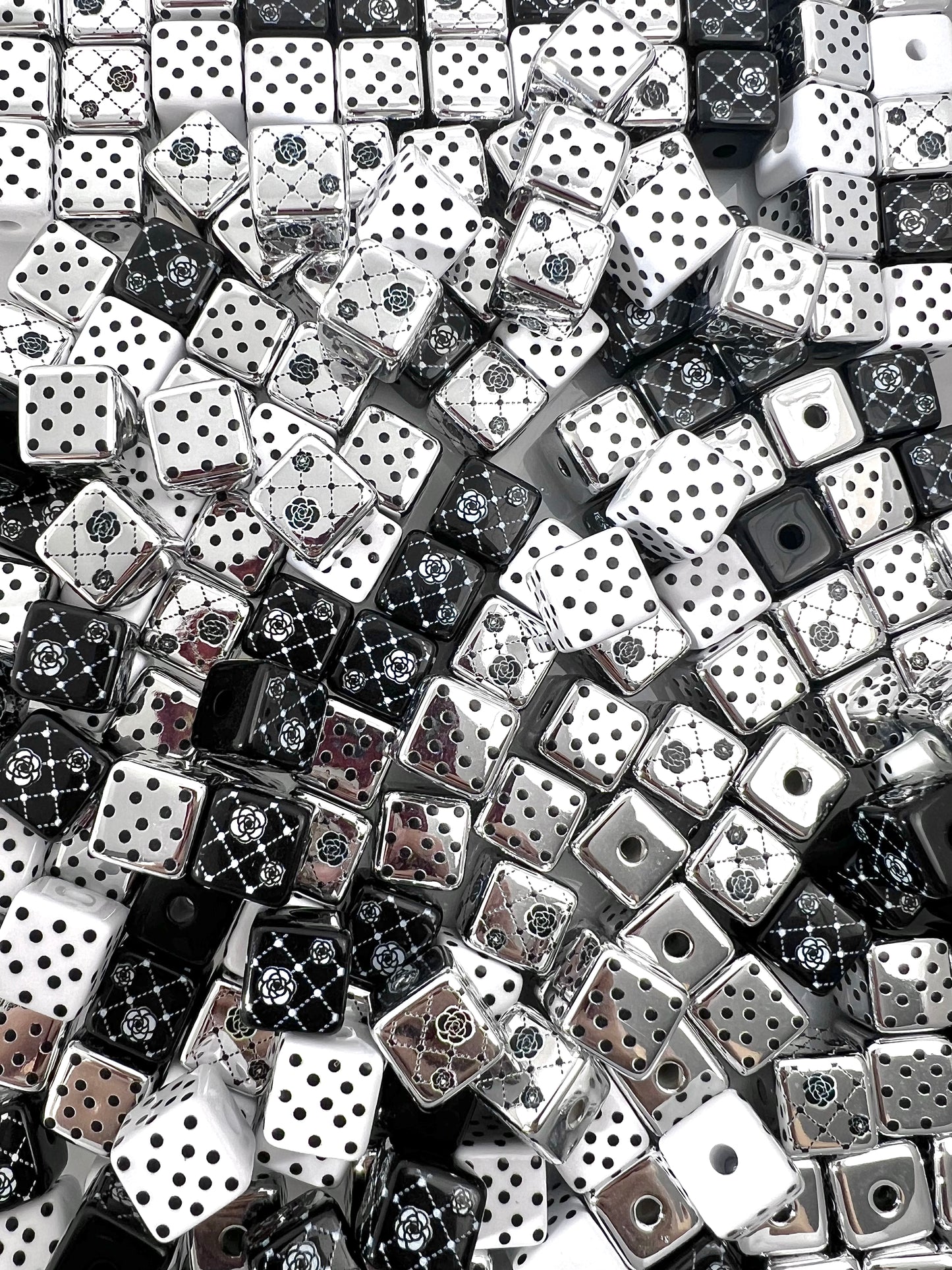 Silver rose cube
