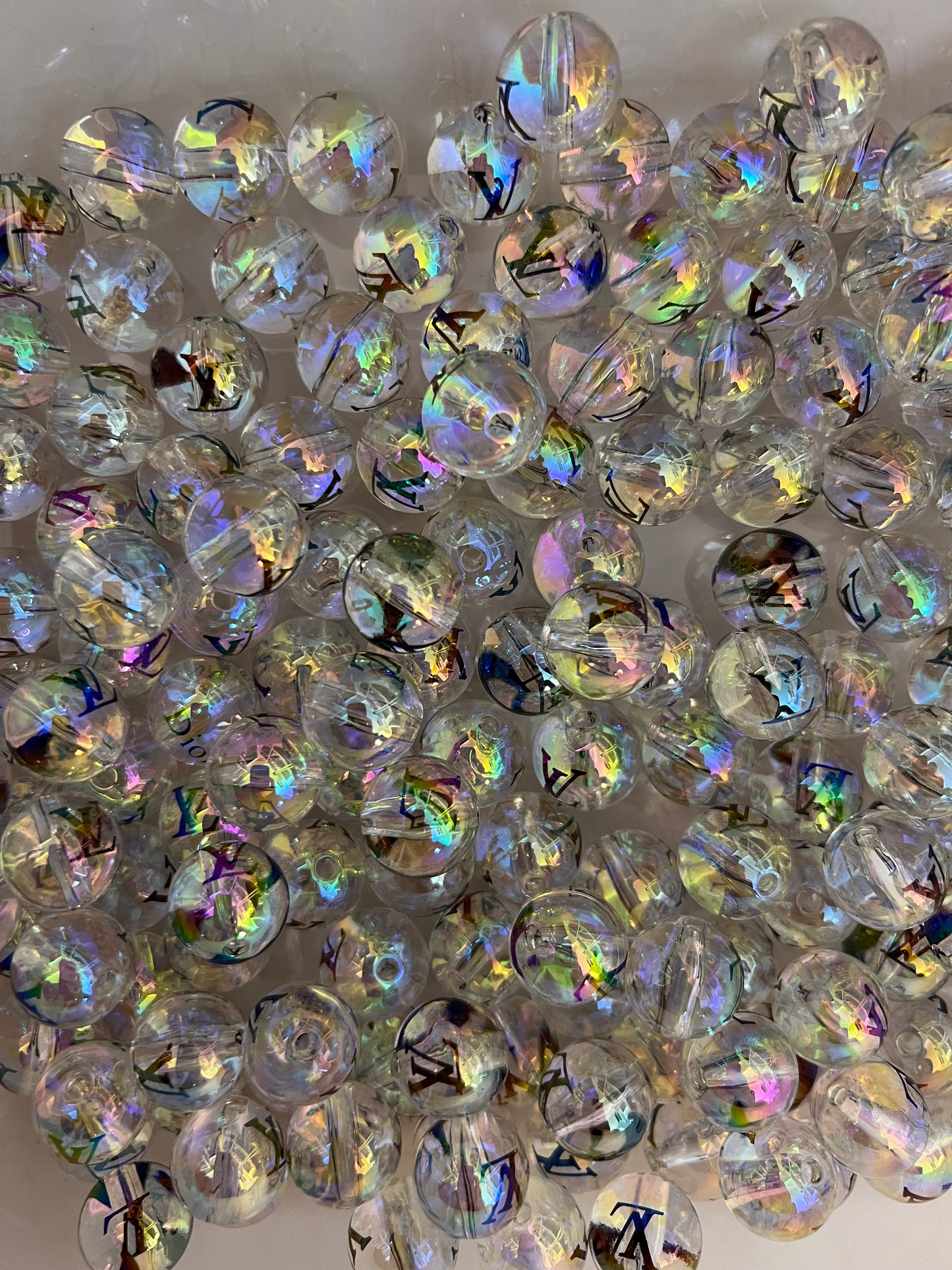 16mm acrylic designer beads(cc/vv/dd/gg/tiff)