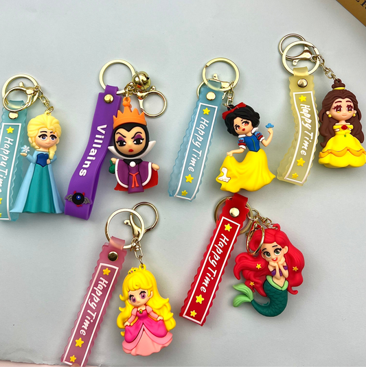 Silicone princess keychain