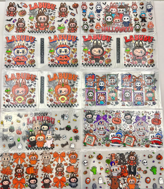 Labubu Halloween Cup wrap 16oz UVDTF stickers