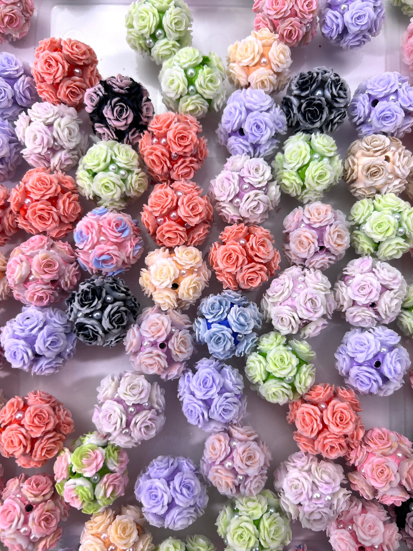 Flowers round beads