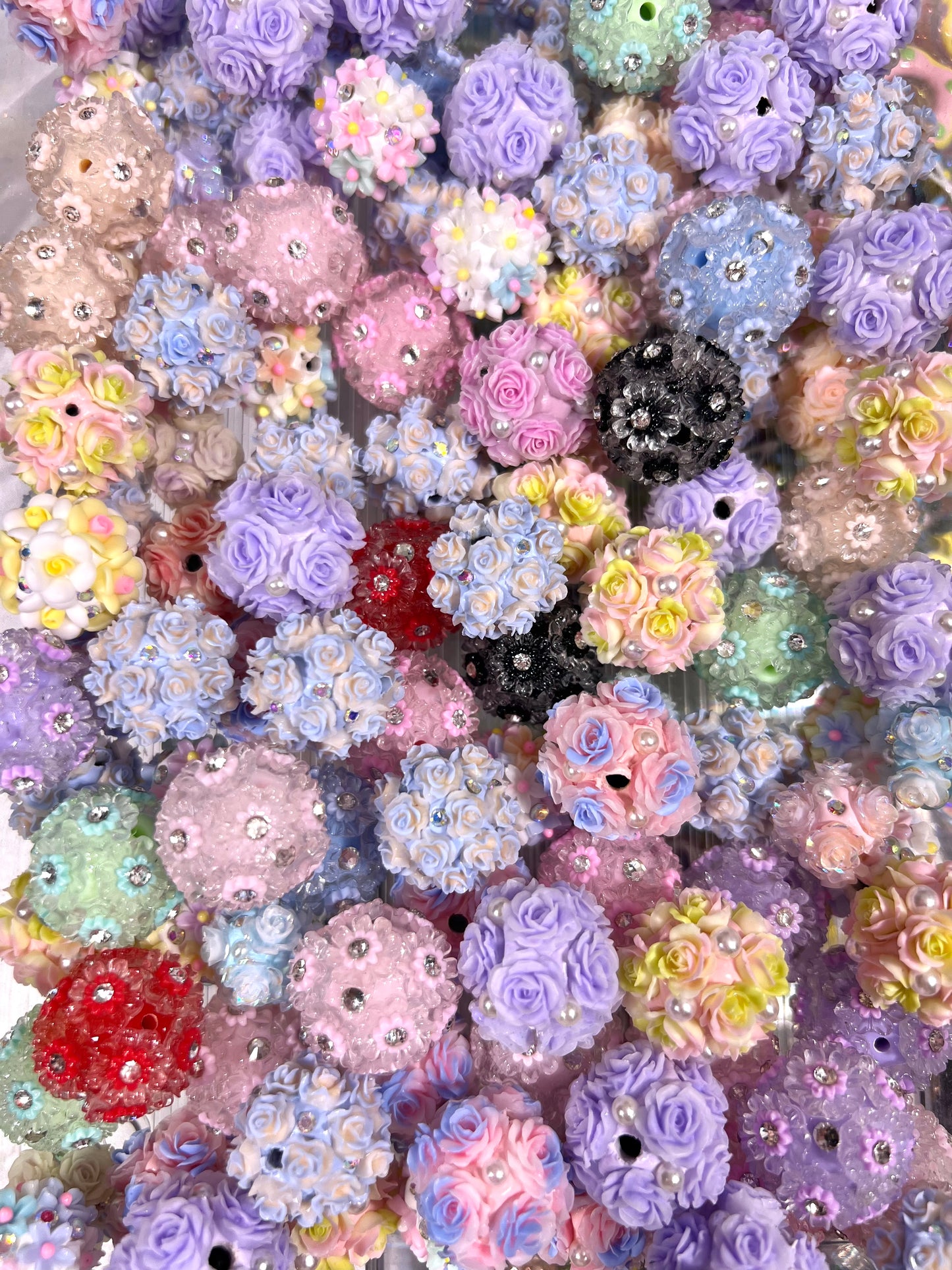 Flowers round beads