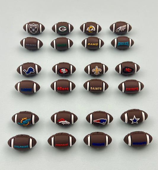 American football Silicone focal bead